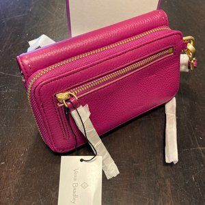 Vera Bradley PINK Leather RFID Mallory wristlet